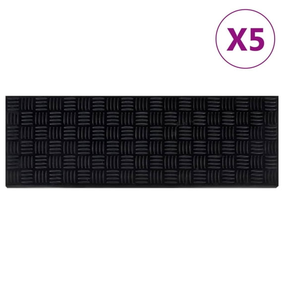 vidaXL Stair Tread Black Rubber 9.8 x 29.5 in Stair Tread Rectangular