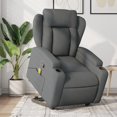thumbnail image 1 of vidaXL Stand up Massage Recliner Chair Dark Gray Fabric, 1 of 9