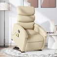 thumbnail image 1 of vidaXL Stand up Massage Recliner Chair Cream Fabric, 1 of 5