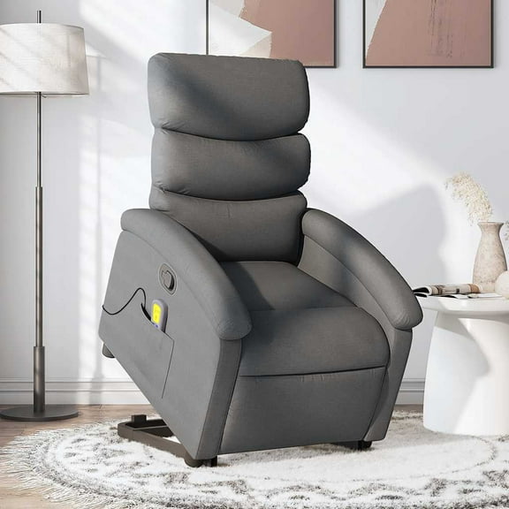 vidaXL Stand Up Massage Recliner Chair Dark Gray