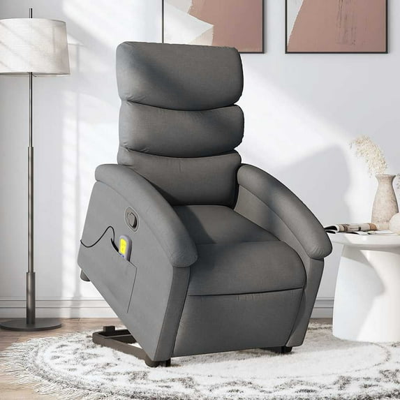 vidaXL Stand Up Massage Recliner Chair Dark Gray