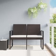 thumbnail image 1 of vidaXL Outdoor Bench 2-Seater Bench with Cushions for Porch Deck PP Rattan, 1 of 23
