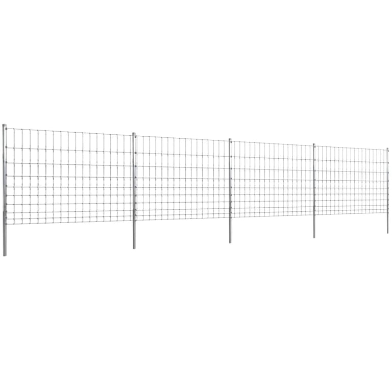 vidaXL Step-In Fence with Posts Zinc-coated Iron 164' 59/12/5.9