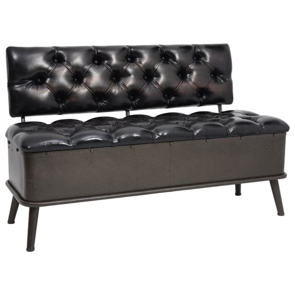 vidaXL Storage Backrest Bench, Black