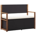 thumbnail image 1 of vidaXL Storage Bench Outdoor Patio Bench Poly Rattan and Solid Wood Acacia, 1 of 16
