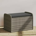 thumbnail image 1 of vidaXL Storage Bench with Cushion Outdoor Garden Seat Furniture Poly Rattan, 1 of 58