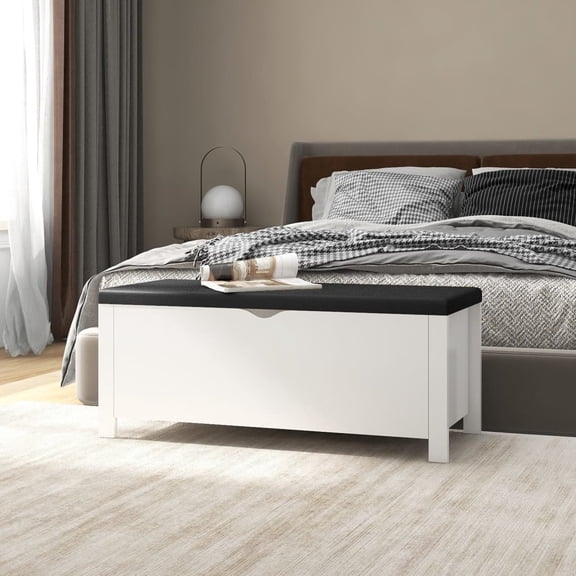 vidaXL Storage Box Entryway Bench Pillow Box with Cushion Engineered Wood