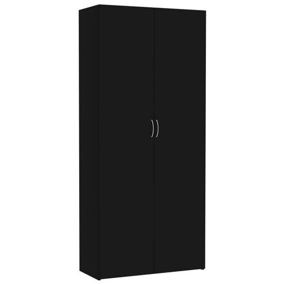 vidaXL Storage Cabinet Black 31.5"x14"x70.9" Chipboard