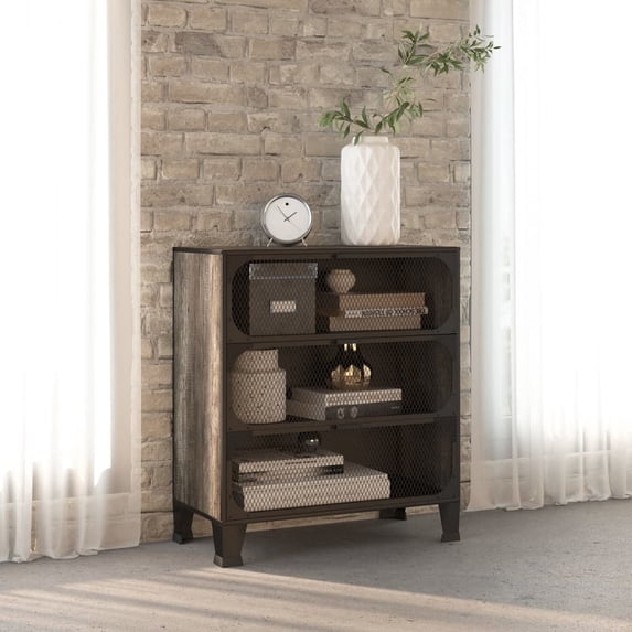 vidaXL Storage Cabinet File Cabinet with Doors for Living Room Metal and MDF