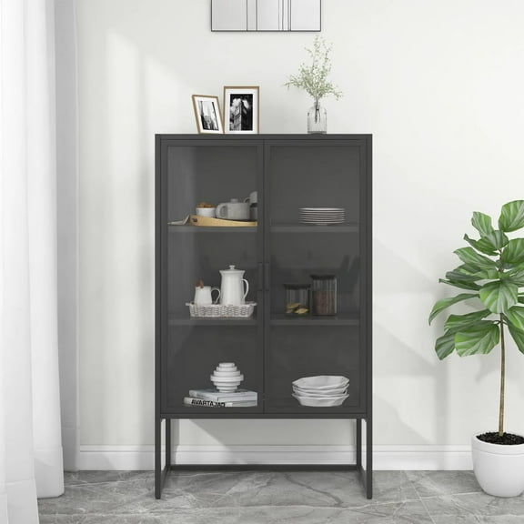 vidaXL Storage Cabinet with 2 Doors and 2 Shelves for Entryway