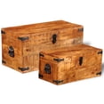 thumbnail image 1 of vidaXL Storage Chest Set 2 Pieces Rough Mango Wood, 241634, 1 of 8