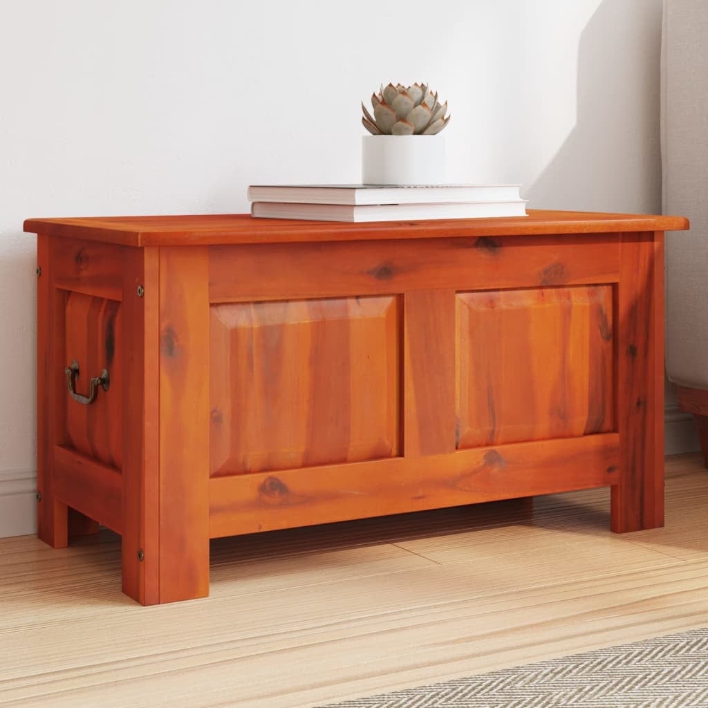 vidaXL Storage Chest with Lid Toy Box Trunk Entryway Hallway Solid Wood Acacia