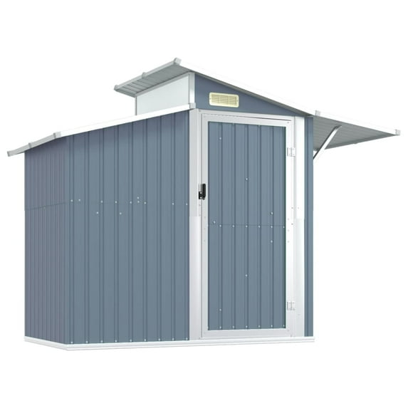 vidaXL Storage Shed Outdoor Garden Shed for Furniture Storage Galvanized Steel