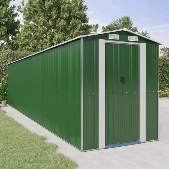 vidaXL Storage Shed Outdoor Storage Shed for Backyard Patio Galvanized Steel