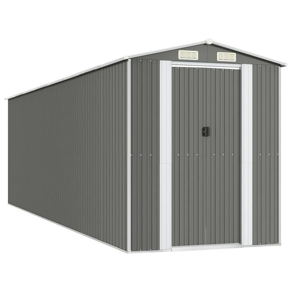 vidaXL Storage Shed Outdoor Storage Shed for Backyard Patio Galvanized Steel