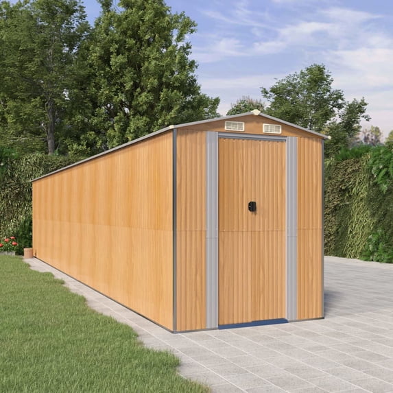 vidaXL Storage Shed Outdoor Storage Shed for Backyard Patio Galvanized Steel