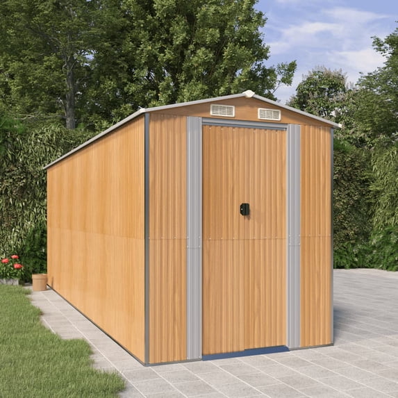 vidaXL Storage Shed Outdoor Storage Shed for Backyard Patio Galvanized Steel