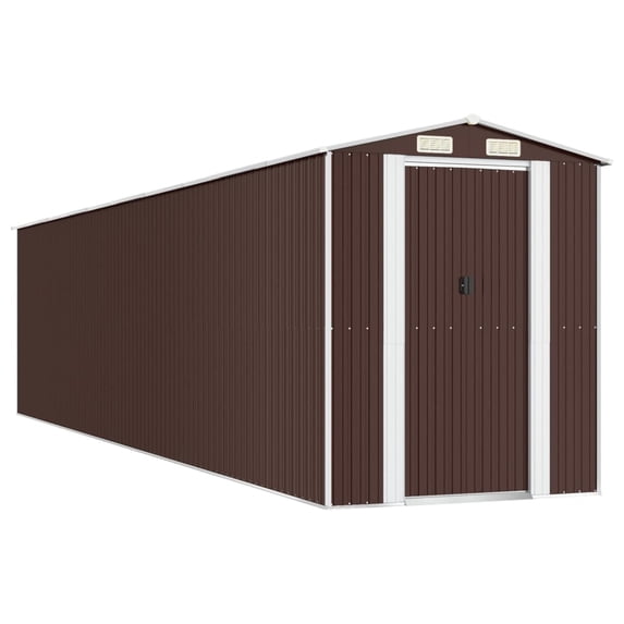 vidaXL Storage Shed Outdoor Storage Shed for Backyard Patio Galvanized Steel