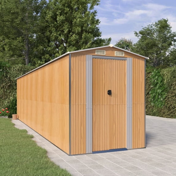 vidaXL Storage Shed Outdoor Storage Shed for Backyard Patio Galvanized Steel