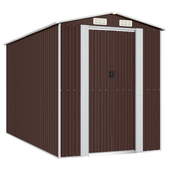 vidaXL Storage Shed Outdoor Storage Shed for Backyard Patio Galvanized Steel