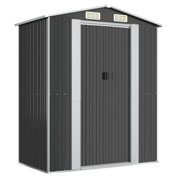 vidaXL Outdoor Galvanized Steel for Backyard Patio Storage Shed