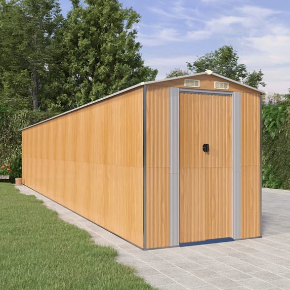 vidaXL Storage Shed Outdoor Storage Shed for Backyard Patio Galvanized Steel
