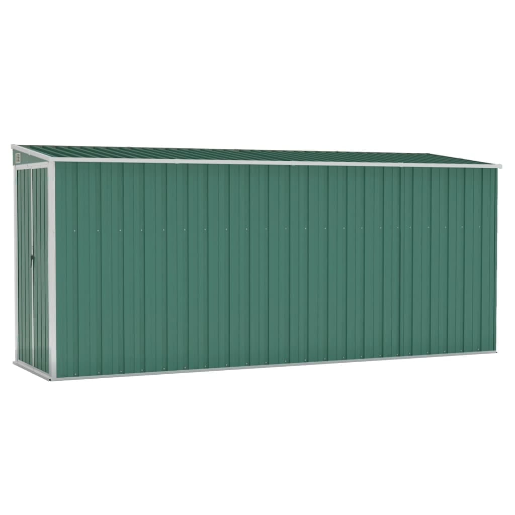 Green Galvanized Steel Wall-Mounted Garden Storage Shed