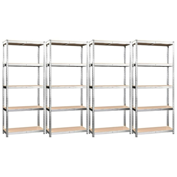 vidaXL Storage Shelf Silver 2 pcs