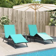 vidaXL Sun Lounger Black and Blue