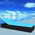 thumbnail image 1 of vidaXL Sun Lounger with Cushion Poly Rattan Black, 1 of 35
