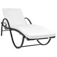 thumbnail image 1 of vidaXL Sun Lounger with Cushion Poly Rattan Black, 1 of 15