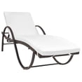 thumbnail image 1 of vidaXL Sun Lounger with Cushion Poly Rattan Brown, 1 of 15