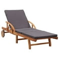 thumbnail image 1 of vidaXL Sun Lounger with Cushion Solid Acacia Wood, 1 of 10