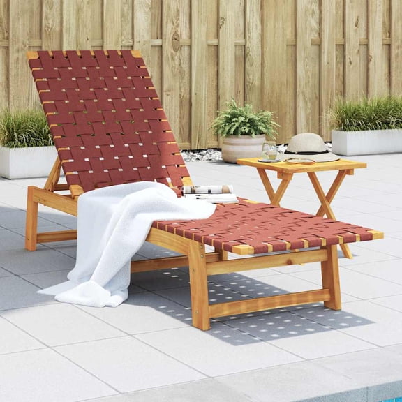 vidaXL Sun Lounger Red and brown