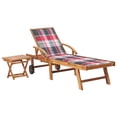 thumbnail image 1 of vidaXL Sun Lounger with Table and Cushion Solid Teak Wood, 1 of 11