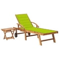 thumbnail image 1 of vidaXL Sun Lounger with Table and Cushion Solid Wood Teak, 1 of 11