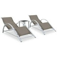 thumbnail image 1 of vidaXL Sun Loungers 2 pcs with Table Aluminum Taupe, 1 of 11