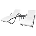 thumbnail image 1 of vidaXL Sun Loungers 2 pcs with Table Poly Rattan Black, 274869, 1 of 10