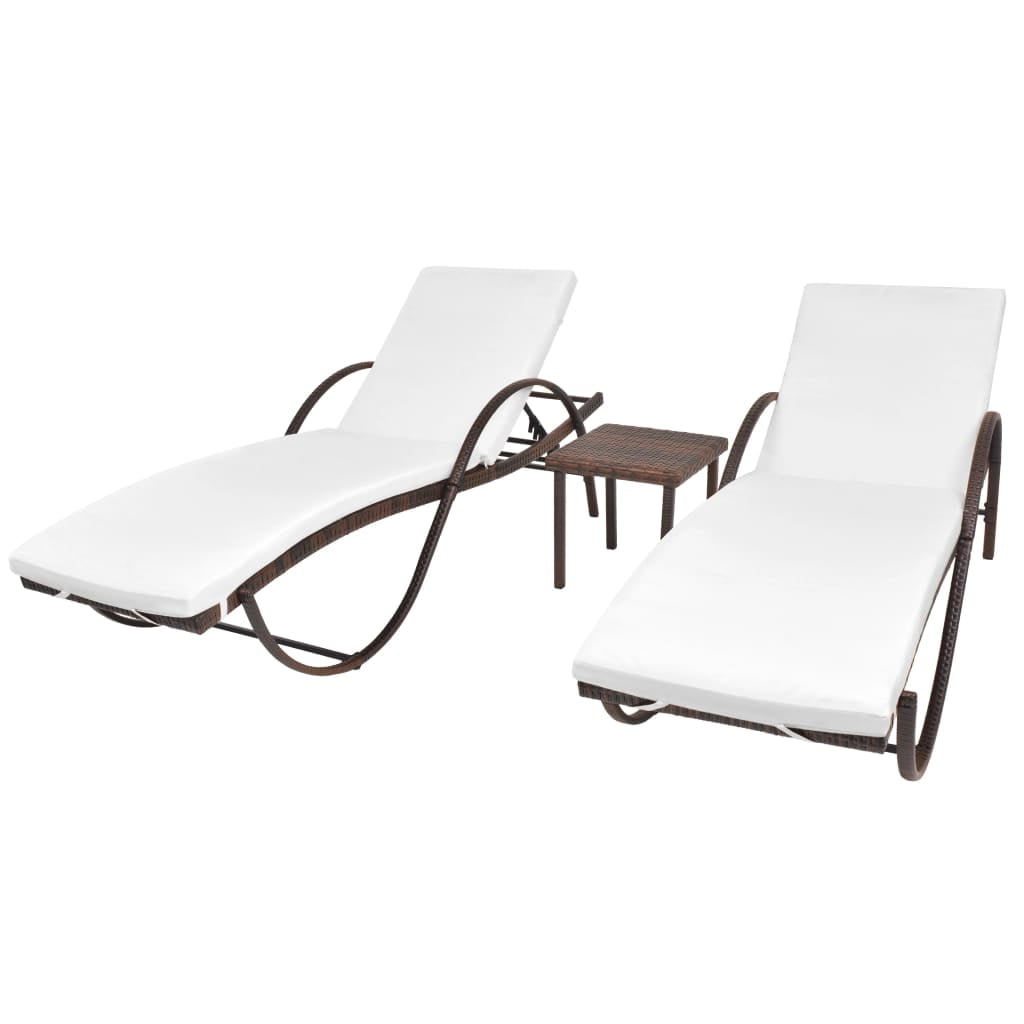 Sun Loungers 2 pcs with Table