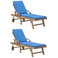 thumbnail image 1 of vidaXL Sun Loungers with Cushions 2 pcs Solid Teak Wood Blue, 1 of 130