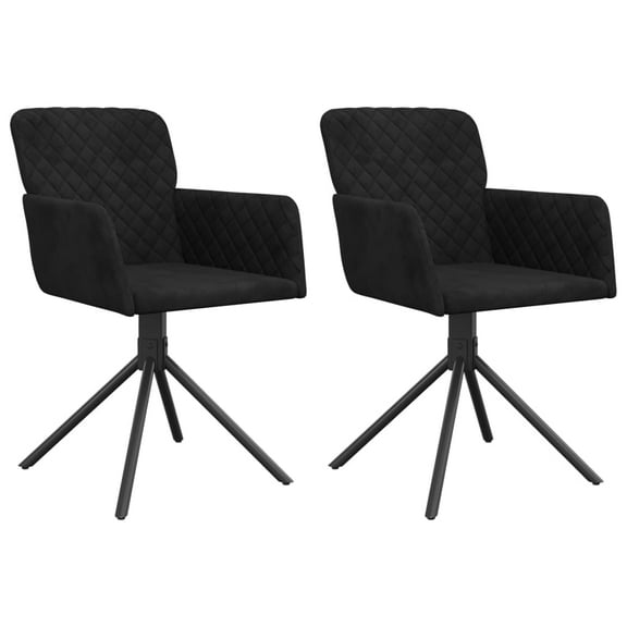 vidaXL Swivel Dining Chairs 2 Pcs Modern Accent Upholstered Side Chair Velvet