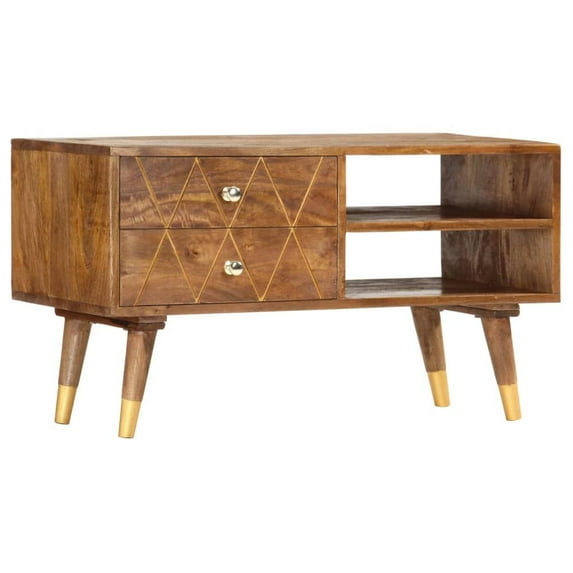 vidaXL TV Cabinet 33.5"x13.8"x18.5" Solid Mango Wood, 285855