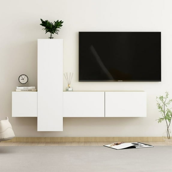 vidaXL TV Cabinet Set 3 Piece Chipboard Cabinet Multi Colours 31.5"/39.4"