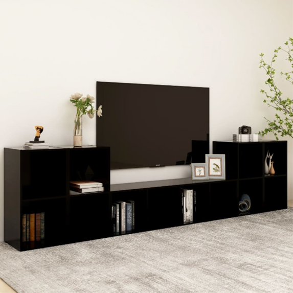 vidaXL TV Cabinet Set 5 Piece Chipboard HiFi Hanging Furniture Multi Colors