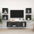 thumbnail image 1 of vidaXL TV Cabinet Set 5 Piece Chipboard Stereo Units Furniture Multi Colors, 1 of 3
