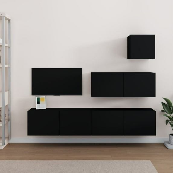 vidaXL TV Stand Set 4 Piece Entertainment Center TV Console Engineered Wood