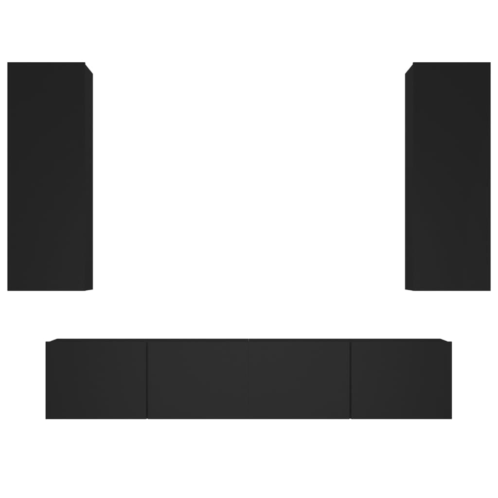 vidaXL TV Stand Set 4 Piece Wall Mounted TV Stand Console Engineered