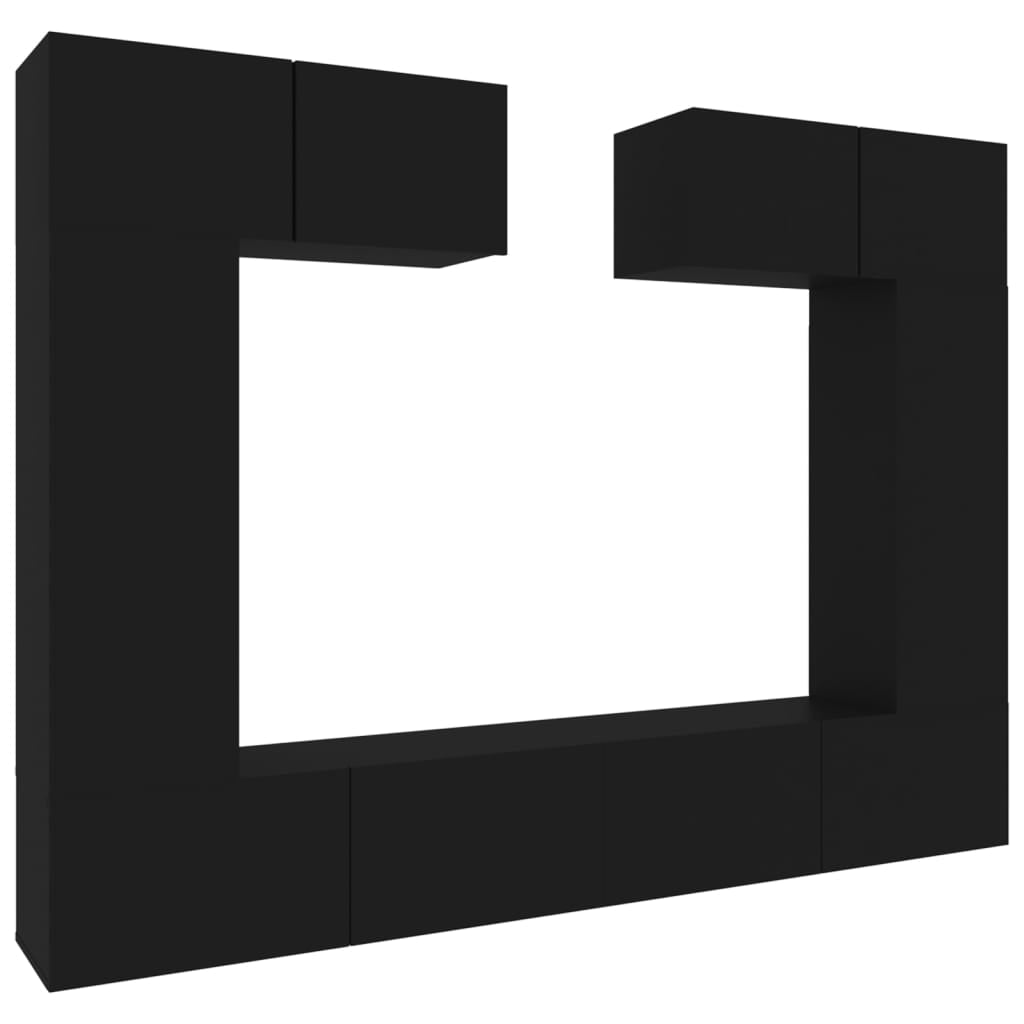 vidaXL TV Stand Set 6 Piece Wall Mounted TV Stand Console Engineered