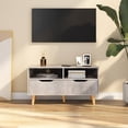 thumbnail image 1 of vidaXL TV Stand TV Console Modern Gray Wood Composite with Doors 35.4 in, 1 of 7