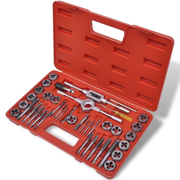 vidaXL Tap and Die Set with Storage Case Metric Rethreading Kit Repair Toolkit